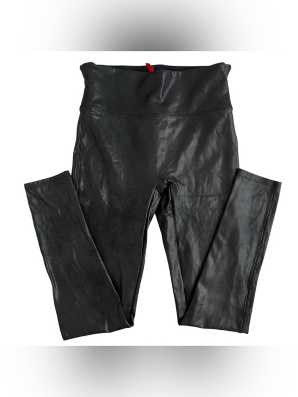 SPANX Black Shimmer Faux Leather Leggings